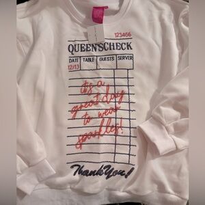BNWT QUEEN OF SPARKLES - Queen’s Check Sweatshirt Size S